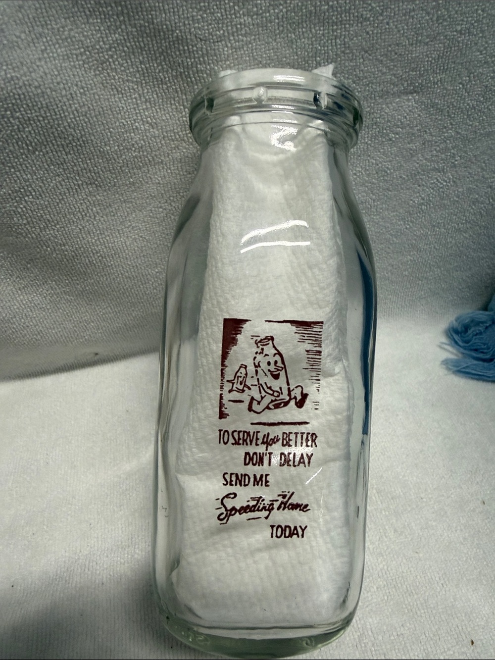 Stafford Dairy Products Clear Glass Milk Bottle,Peoria, Ill